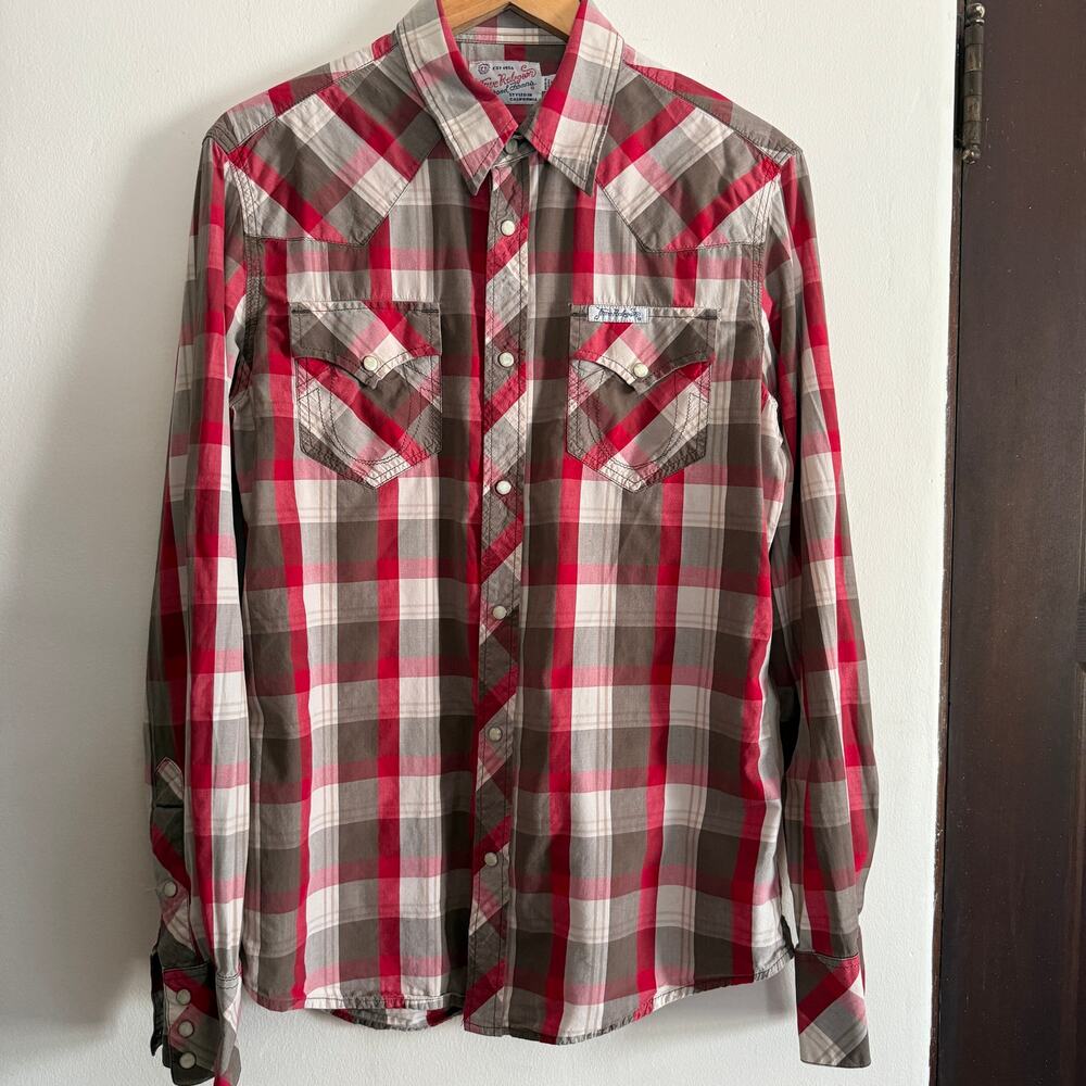 TRUE RELIGION | Y2K Vintage Western Style Plaid Pearl Snap Shirt | Medium
